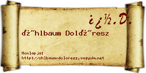 Öhlbaum Dolóresz névjegykártya